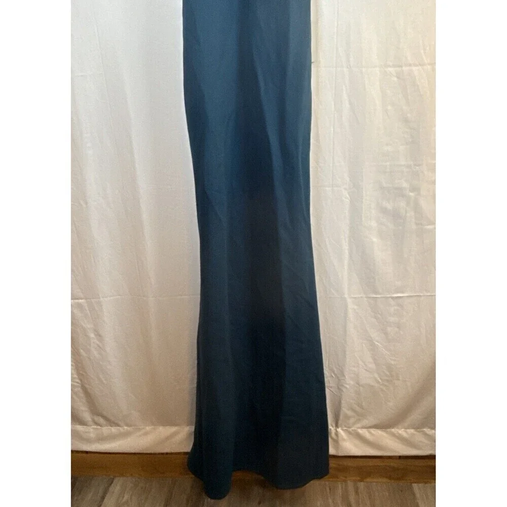 Lulus Margeaux Teal Cape Sleeveless Long Gown Size Small NWT - Picture 4 of 15
